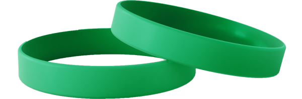 Verde semplice - Braccialetti in silicone semplici